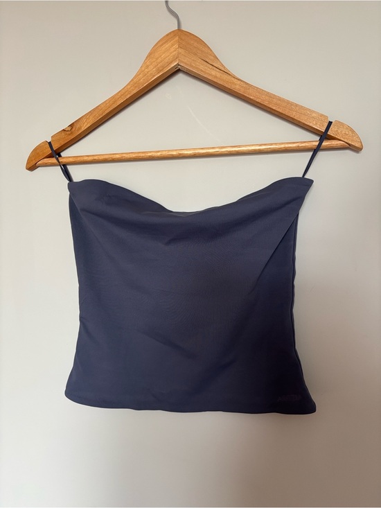 Aritzia Tops - Aritzia Navy Blue Cowl Neck Tube Top
